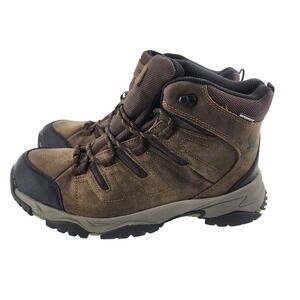 Eddie Bauer Charger Mens 10.5 Waterproof Leather Hiking Boots Brown Gorpcore